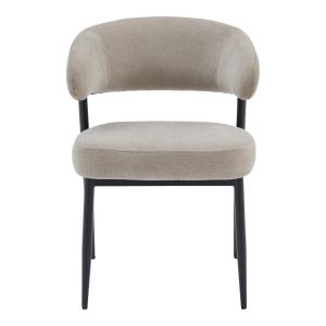 Timur chair, beige-gray fabric, with black metal legs, 61x55x78cm