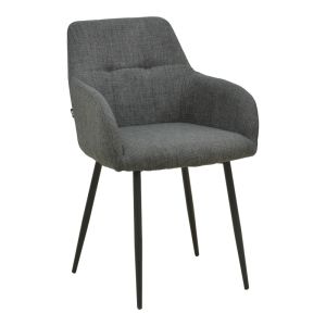 Chair Zerfia anthracite, fabric - black metal leg 43x59.5x85cm