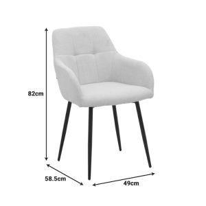 Chair Zerfia anthracite, fabric - black metal leg 43x59.5x85cm