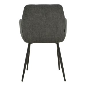 Chair Zerfia anthracite, fabric - black metal leg 43x59.5x85cm