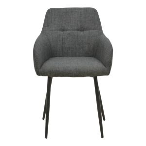 Chair Zerfia anthracite, fabric - black metal leg 43x59.5x85cm