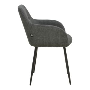 Chair Zerfia anthracite, fabric - black metal leg 43x59.5x85cm