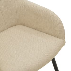 Стол Zerfia бежов плат - черен метален крак 43x59.5x85см