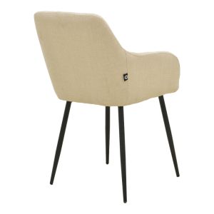 Стол Zerfia бежов плат - черен метален крак 43x59.5x85см