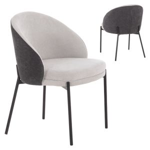 Трапезарен стол Detton HM18426.01 сив текстил-метални черни крака 58X56X76HСМ.