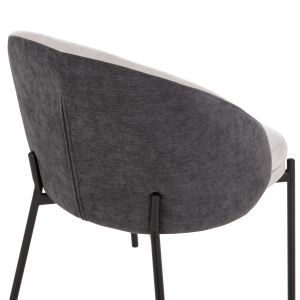 Трапезарен стол Detton HM18426.01 сив текстил-метални черни крака 58X56X76HСМ.