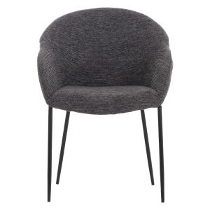 Трапезарен стол Drenny HM18424.01 сив текстил-метални черни крака 62X63X85HСМ.