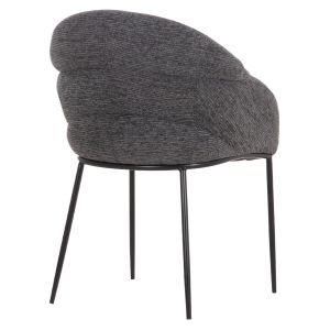 Трапезарен стол Drenny HM18424.01 сив текстил-метални черни крака 62X63X85HСМ.