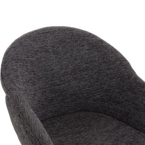 Трапезарен стол Drenny HM18424.01 сив текстил-метални черни крака 62X63X85HСМ.