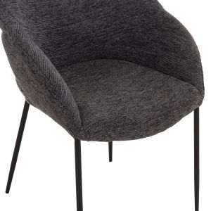 Трапезарен стол Drenny HM18424.01 сив текстил-метални черни крака 62X63X85HСМ.