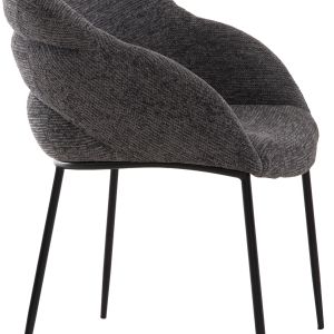 Трапезарен стол Drenny HM18424.01 сив текстил-метални черни крака 62X63X85HСМ.