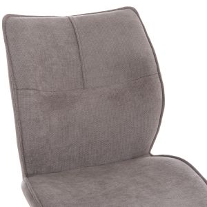 Трапезарен стол Gaff HM18425.01 светлосив текстил-метални черни крака 49X63X90HСМ.