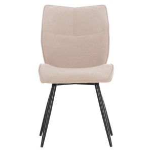 Трапезарен стол Gaff HM18425.02 бежов текстил-метални черни крака 49X63X90HСМ.