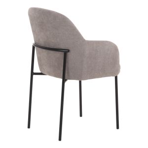 Трапезарен стол Manido HM18429.01 сив текстил-черни метални крака 55X62X88HСМ.