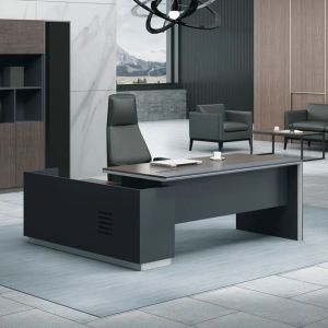 Advance офис бюро с дясна ъглова част тъмен орех - Sky Grey 820r