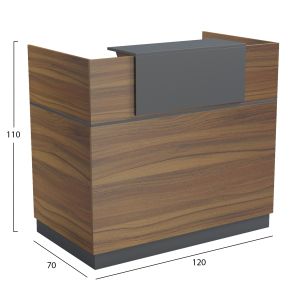Barry desk HM2152.03 melamine in walnut/gray 120X70X110ВСМ.
