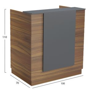 Desk Karmen HM2155.03 melamine in walnut/grey 100X70X110ВСМ.
