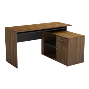 Right corner desk Carnet HM18384.03 melamine in walnut/gray 138X102X75ВСМ.