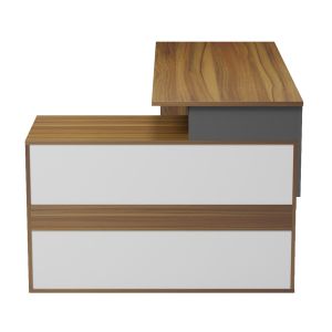 Right corner desk Carnet HM18384.03 melamine in walnut/gray 138X102X75ВСМ.