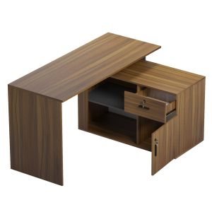 Right corner desk Carnet HM18384.03 melamine in walnut/gray 138X102X75ВСМ.