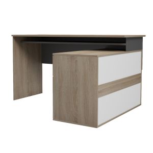 Right corner desk Carnet HM18384.13 melamine in sonama/gray 138X102X75ВСМ.