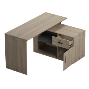 Right corner desk Carnet HM18384.13 melamine in sonama/gray 138X102X75ВСМ.