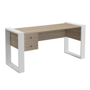 Desk with 2 drawers Tontel HM2157.01 melamine in sonam color - white legs 160X60X73HCM.