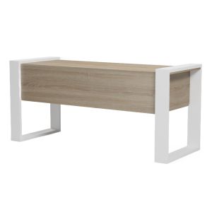 Desk with 2 drawers Tontel HM2157.01 melamine in sonam color - white legs 160X60X73HCM.