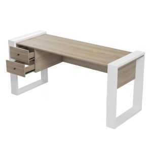 Desk with 2 drawers Tontel HM2157.01 melamine in sonam color - white legs 160X60X73HCM.