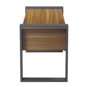Desk with 2 drawers Tontel HM2157.03 melamine in walnut - gray legs 160X60X73HCM.