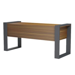 Desk with 2 drawers Tontel HM2157.03 melamine in walnut - gray legs 160X60X73HCM.