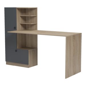 Desk with shelf Felanbo sonoma-anthracit 160x60x125cm