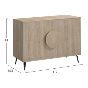 Бюфет Savore HM18367.01 меламин в цвят сонама - черен с метални крака 110X35.5X82ВСМ.