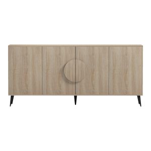 Бюфет Savore HM18368.01 меламин в цвят сонама - черен с метални крака 180X35.5X82ВСМ.