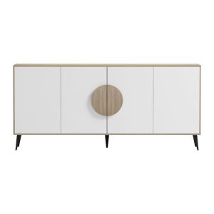 Бюфет Savore HM18368.11 меламин в сонама/бяло - черни метални крака 180X35.5X82ВСМ.