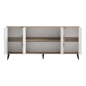 Бюфет Savore HM18368.11 меламин в сонама/бяло - черни метални крака 180X35.5X82ВСМ.
