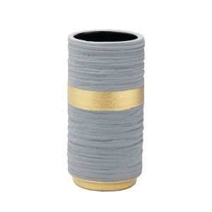 Ceramic vase gray - gold 12X12X23CM
