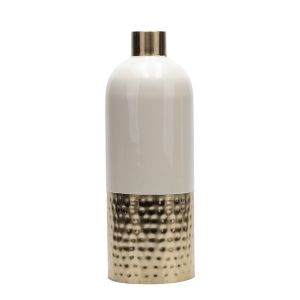 Vase metallic beige - gold 12.5X12.5X37CM