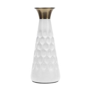 Vase metallic white - gold 15.5X15.5X48.5CM