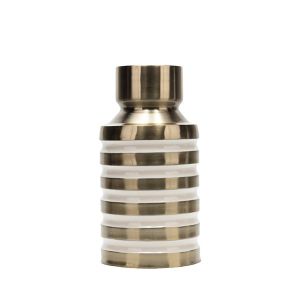 Vase metallic gold - white 15X10.5X29CM