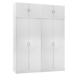 Два двукрилни гардероба с надстройки Jenna HM11350.05 меламин в бяло 160X43X240HСМ.