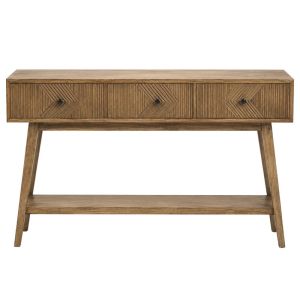 Дървена конзола, светлокафява, с 3 чекмеджета 150X40X75СМ