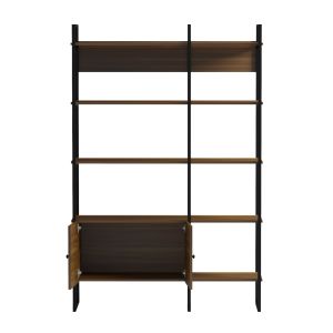 Shelf Nezer HM18377.03 metal frame - melamine in walnut 120X35X180ВСМ.