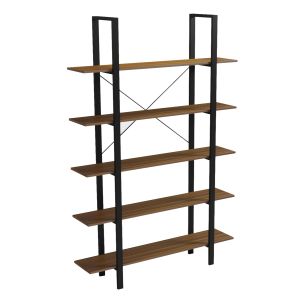 Timote HM18375.03 shelf, metal frame - melamine in walnut, 120X28X180ВСМ.