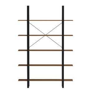 Timote HM18375.03 shelf, metal frame - melamine in walnut, 120X28X180ВСМ.