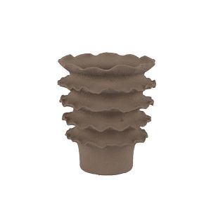 Ceramic vase beige 19.5X19.5X21.5CM