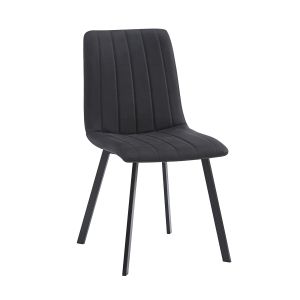 Metal chair BETTY, painted black, suede, black