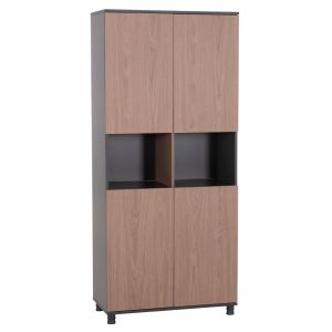 Office bookcase Mavix HM2160 melamine in gray-walnut color 80x40x180cm.