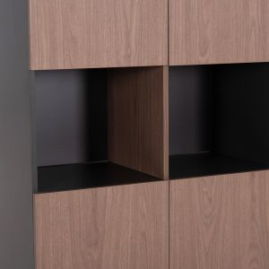 Office bookcase Mavix HM2160 melamine in gray-walnut color 80x40x180cm.