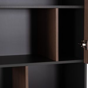 Office bookcase Mavix HM2160 melamine in gray-walnut color 80x40x180cm.
